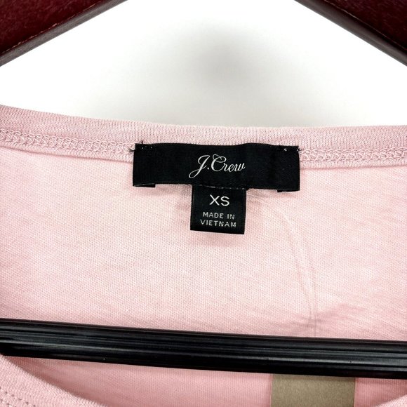 J Crew XS Pink Ruffled‎ Vintage Cotton Long Sleeve T-Shirt Tee NWT $39 - Picture 5 of 8